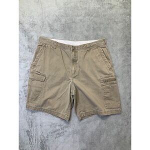 Columbia Men's Size 36 Khaki Green Cargo Shorts  XM4119 Hiking Zip Pockets EUC